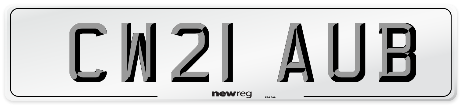 CW21 AUB Number Plate from New Reg